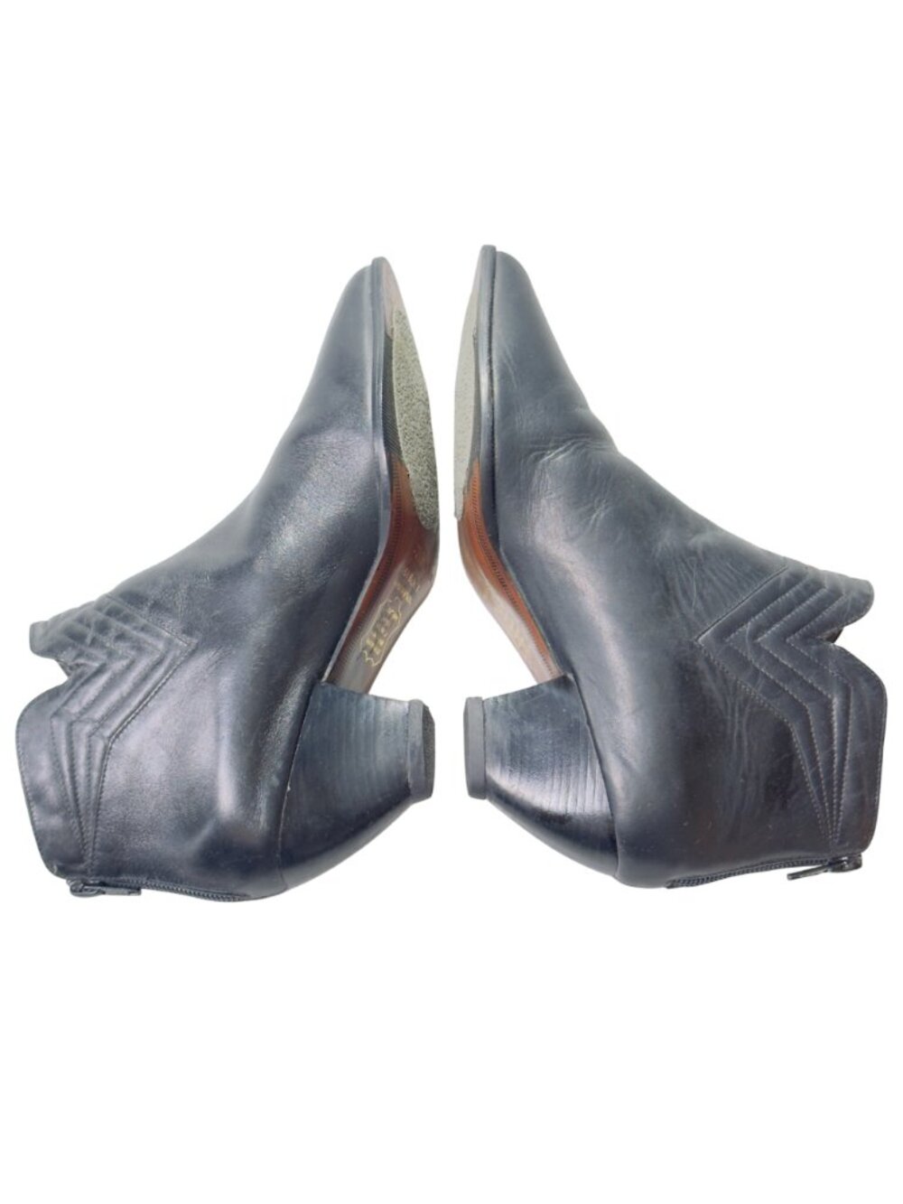 AMANDA SMITH Women's Black Leather Ankle Boots Sz 7.5M Made In Brazil - Picture 5 of 10